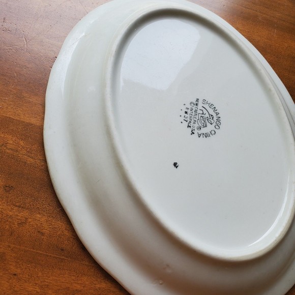 Shenango Vintage China 11x9 Oval Decorative Serving Dish Made In USA New Castle - Picture 7 of 11